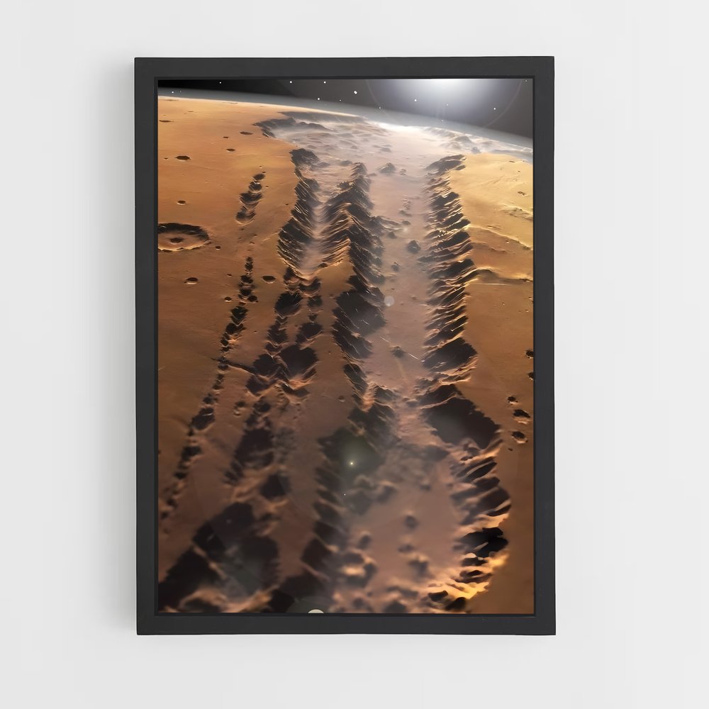 Poster Vue Lunaire sur Mars – affiche Système solaire (vue 2)